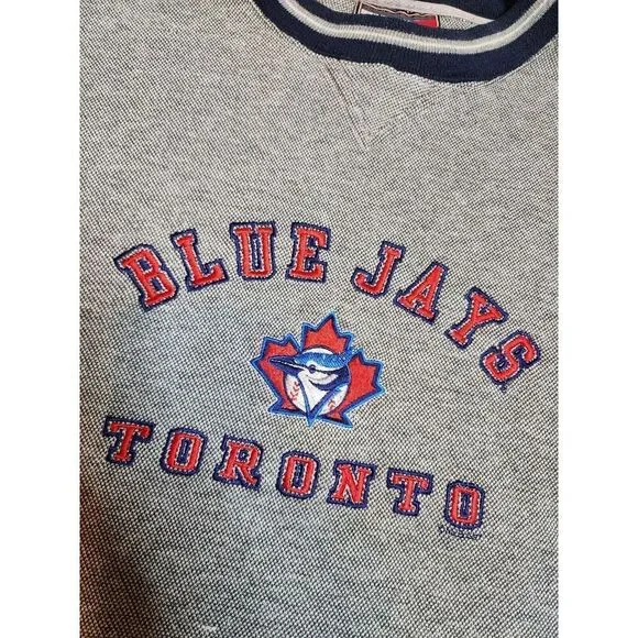 Vtg 90s Toronto Blue Jays MLB Pullover Crewneck Sweatshirt Embroidered Size XL - Picture 2 of 6